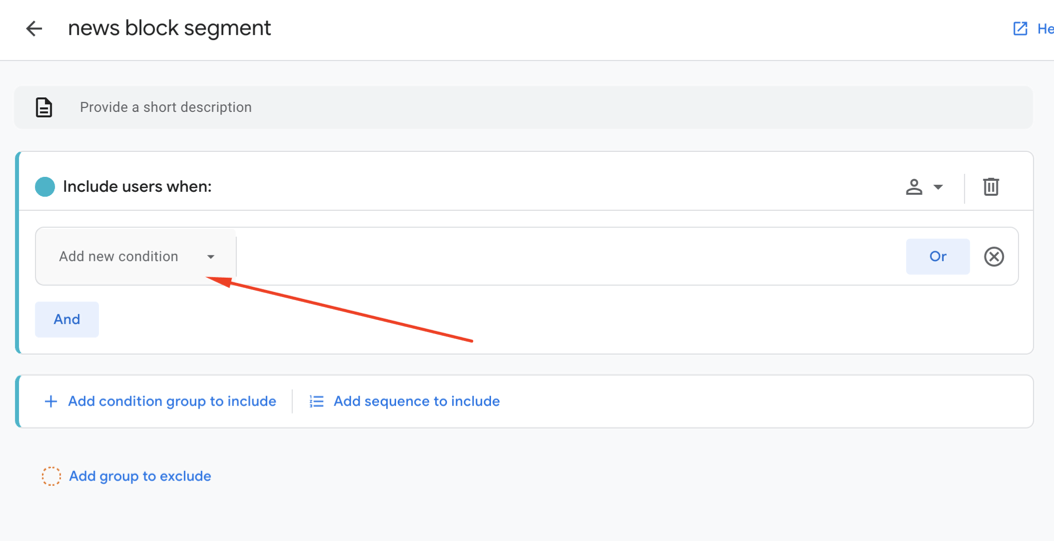 Exploration view in Google Analytics demonstrating steps to exclude referral traffic